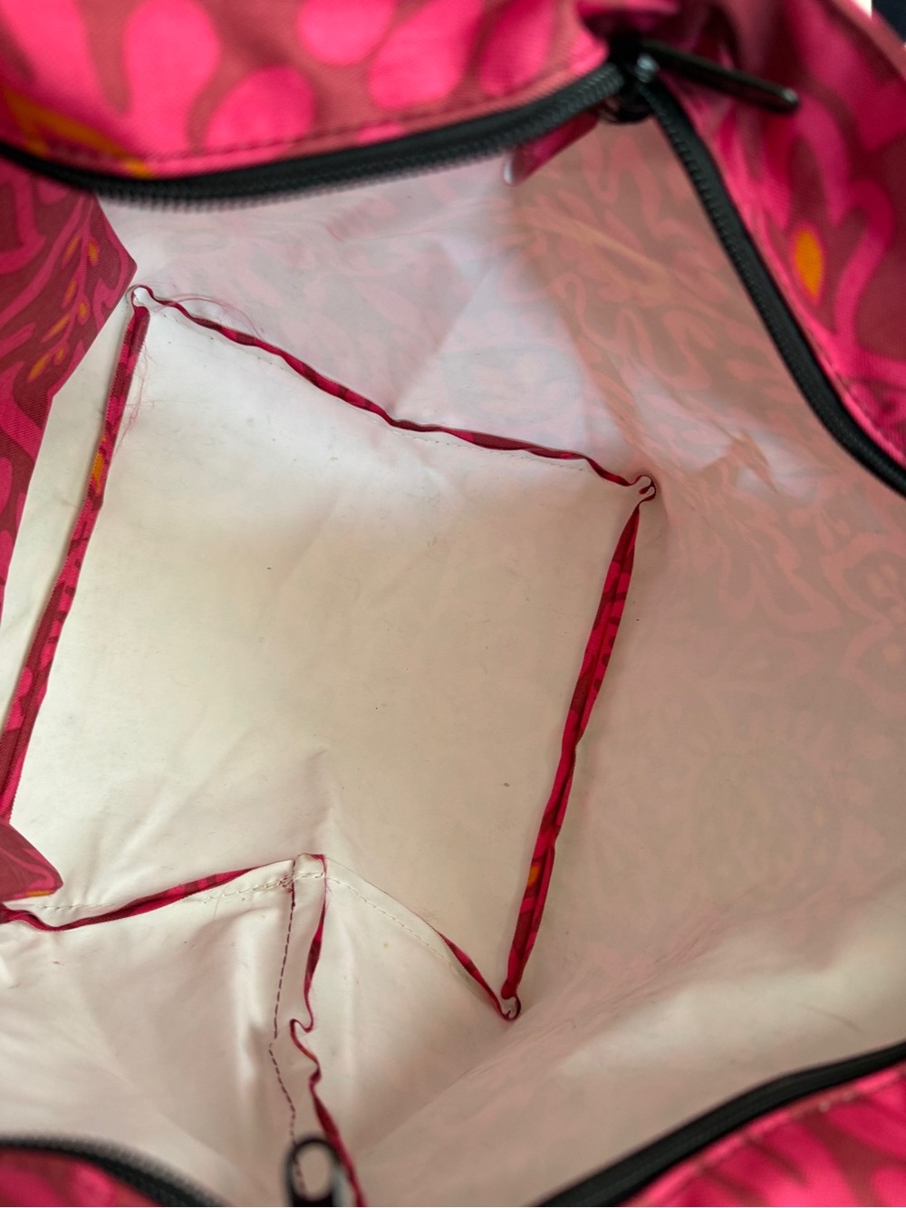 Herve Chaplier Pink Floral Nylon Tote Bag - Picture 5 of 5
